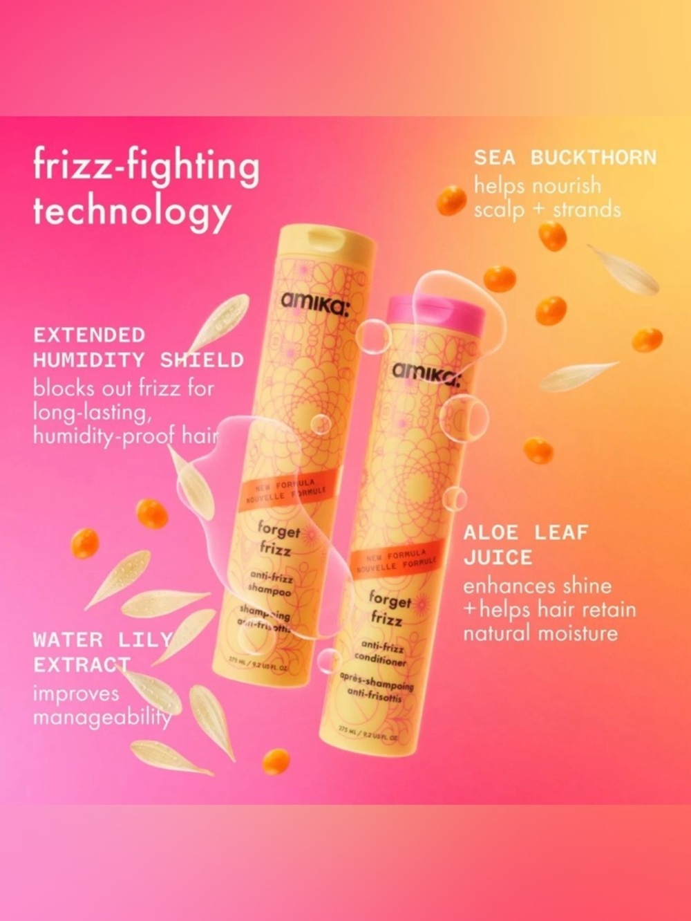 amika Forget Frizz Anti-Frizz Shampoo — Huge 275ML size new and sealed! - Picture 2 of 5